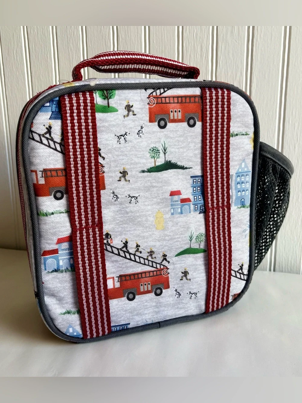 New Pottery Barn Kids Fire Truck Lunch Box Personalized Carter Fireman Lunchbox